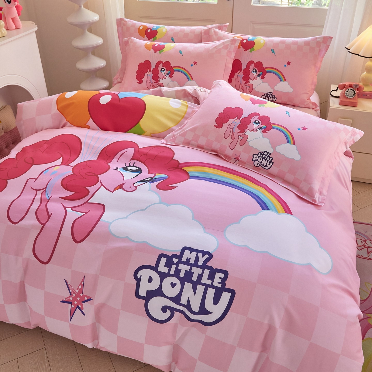 91家纺网 家纺一手货源 找家纺 蘭菲家纺 2026新款全棉纯棉大版卡通四件套-小马宝莉 摩登.宝莉