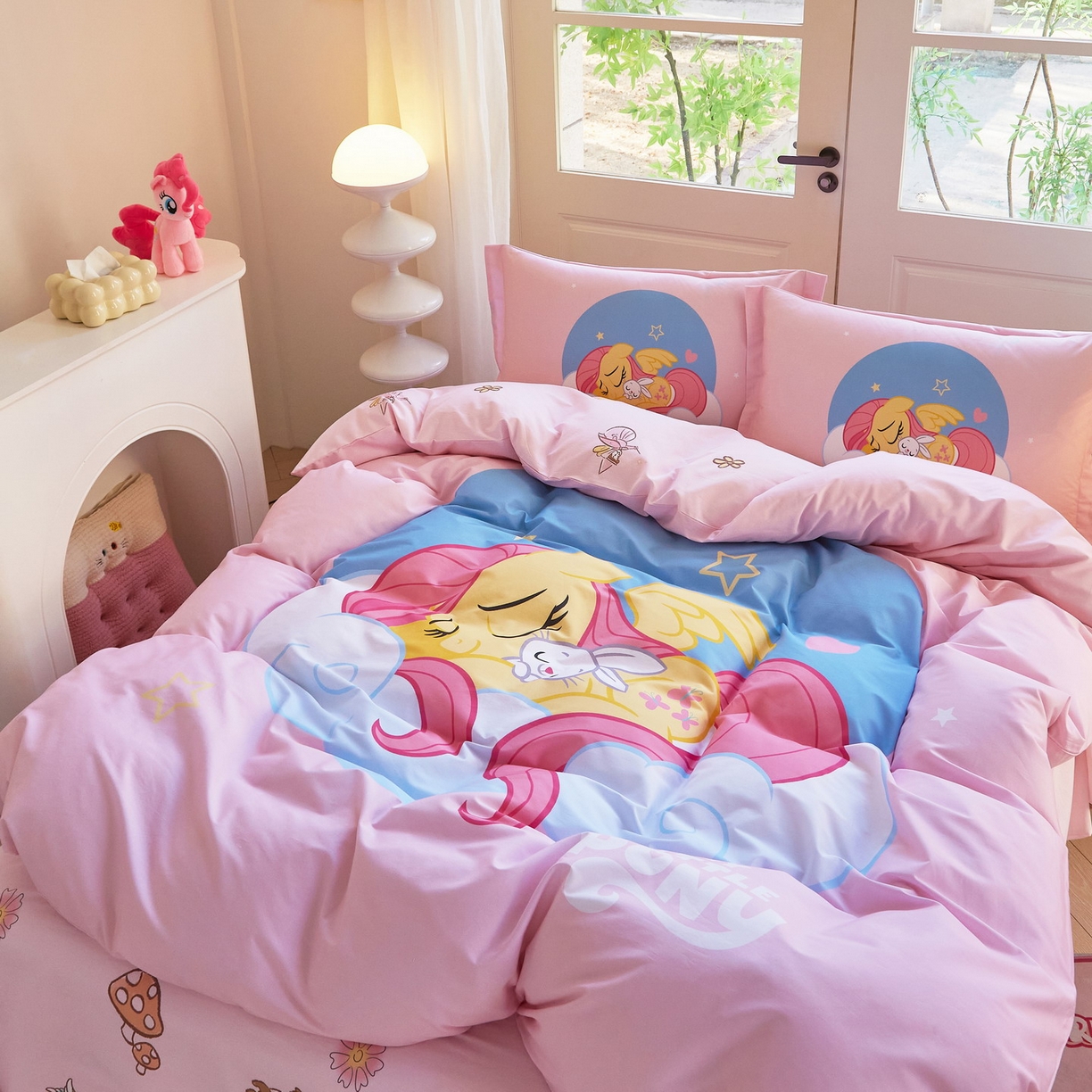 91家纺网 家纺一手货源 找家纺 蘭菲家纺 2026新款全棉纯棉大版卡通四件套-小马宝莉 晚安.宝莉