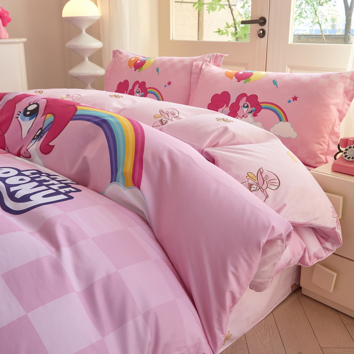 91家纺网 家纺一手货源 找家纺 蘭菲家纺 2026新款全棉纯棉大版卡通四件套-小马宝莉 摩登.宝莉