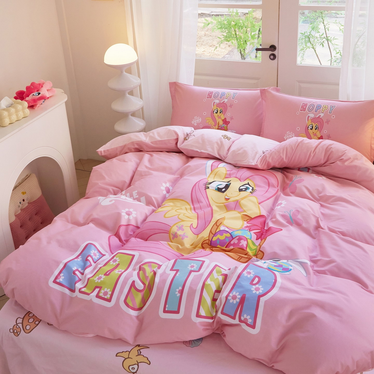 91家纺网 家纺一手货源 找家纺 蘭菲家纺 2026新款全棉纯棉大版卡通四件套-小马宝莉 粉色.宝莉