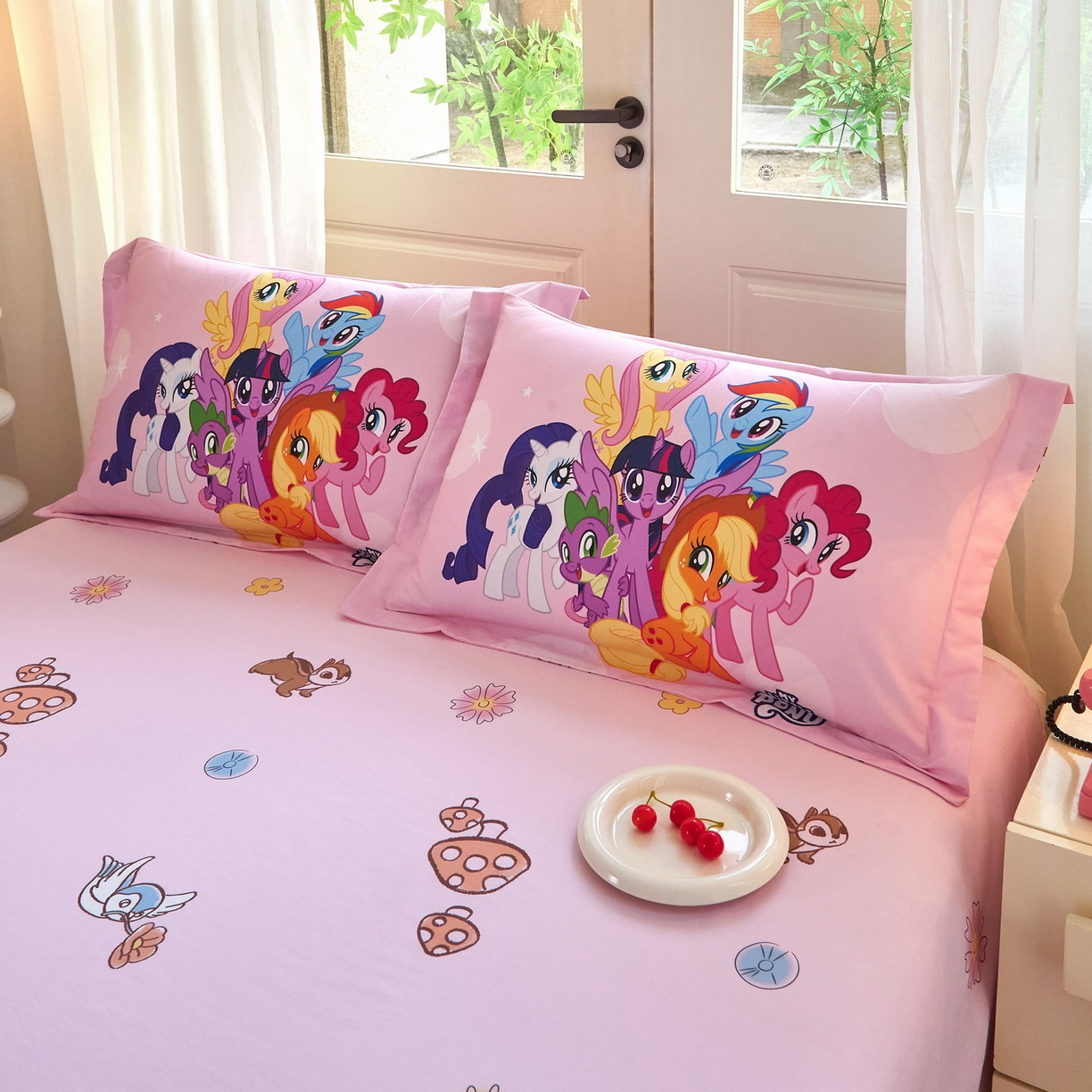 91家纺网 家纺一手货源 找家纺 蘭菲家纺 2026新款全棉纯棉大版卡通四件套-小马宝莉 大家族.宝莉