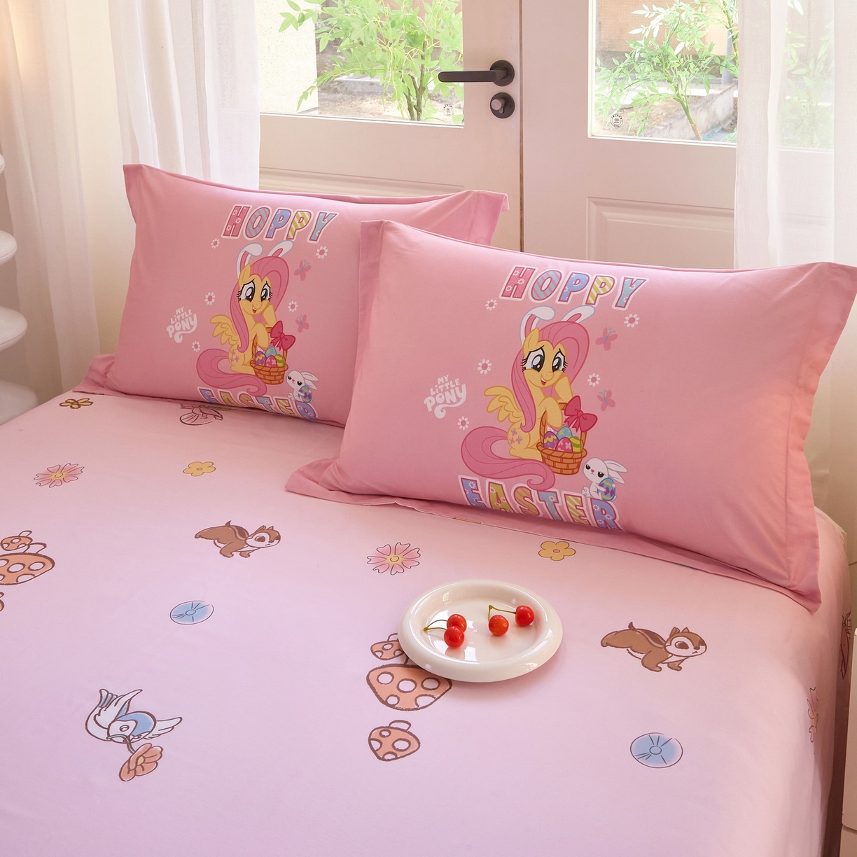 91家纺网 家纺一手货源 找家纺 蘭菲家纺 2026新款全棉纯棉大版卡通四件套-小马宝莉 粉色.宝莉