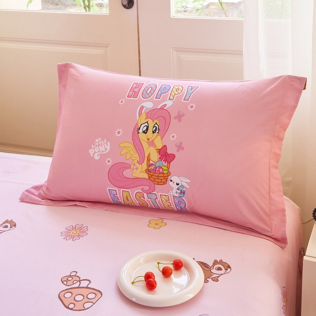 91家纺网 家纺一手货源 找家纺 蘭菲家纺 2026新款全棉纯棉大版卡通四件套-小马宝莉 粉色.宝莉