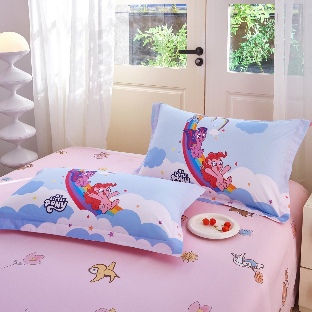 91家纺网 家纺一手货源 找家纺 蘭菲家纺 2026新款全棉纯棉大版卡通四件套-小马宝莉 嗨皮.宝莉