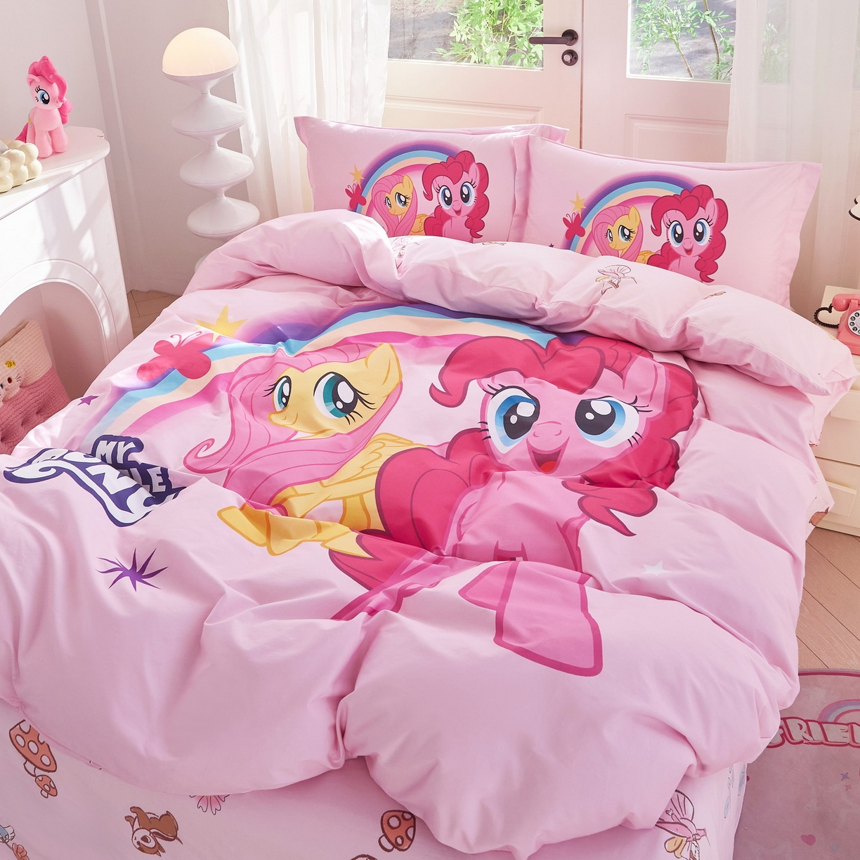 91家纺网 家纺一手货源 找家纺 蘭菲家纺 2026新款全棉纯棉大版卡通四件套-小马宝莉 伙伴宝莉