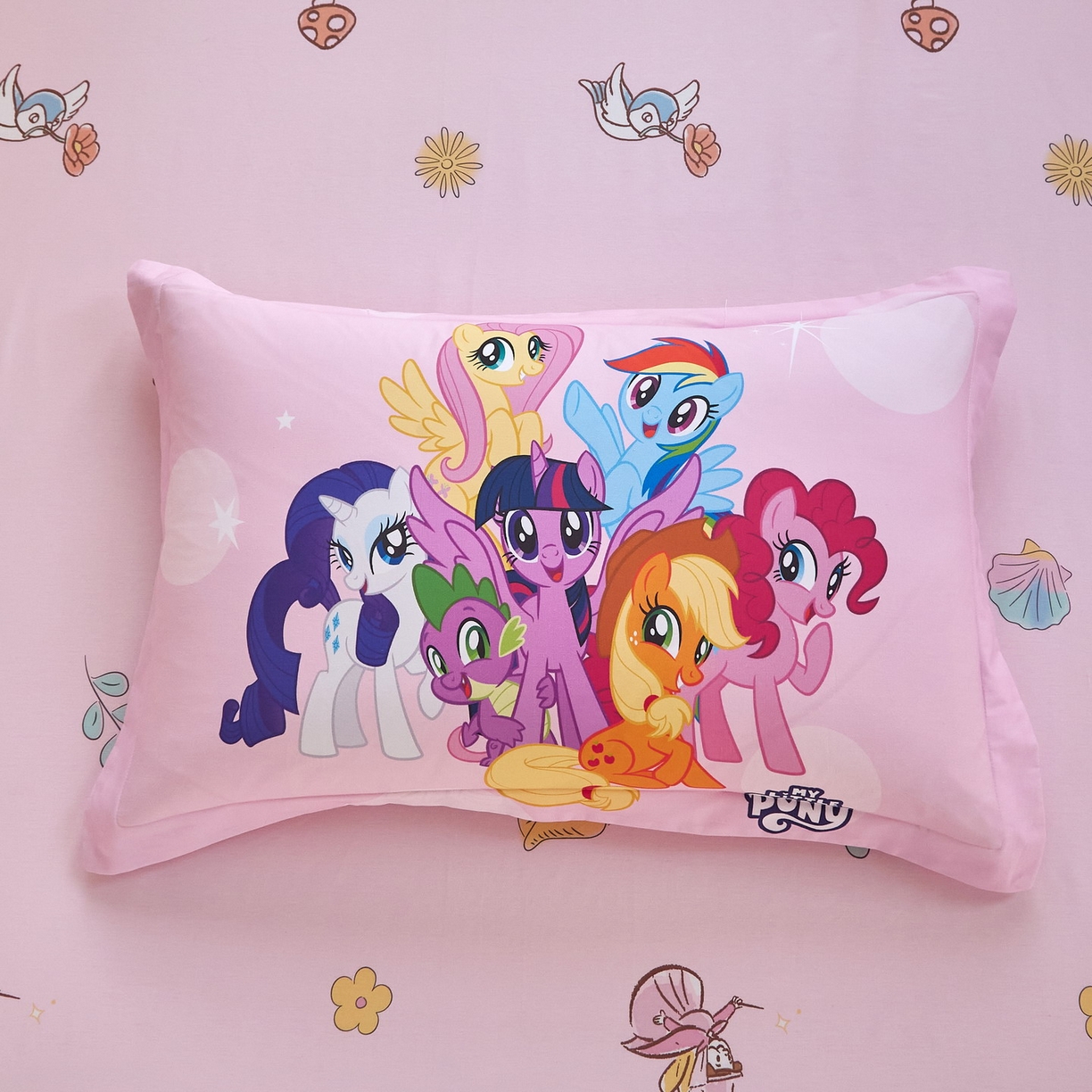 91家纺网 家纺一手货源 找家纺 蘭菲家纺 2026新款全棉纯棉大版卡通四件套-小马宝莉 大家族.宝莉