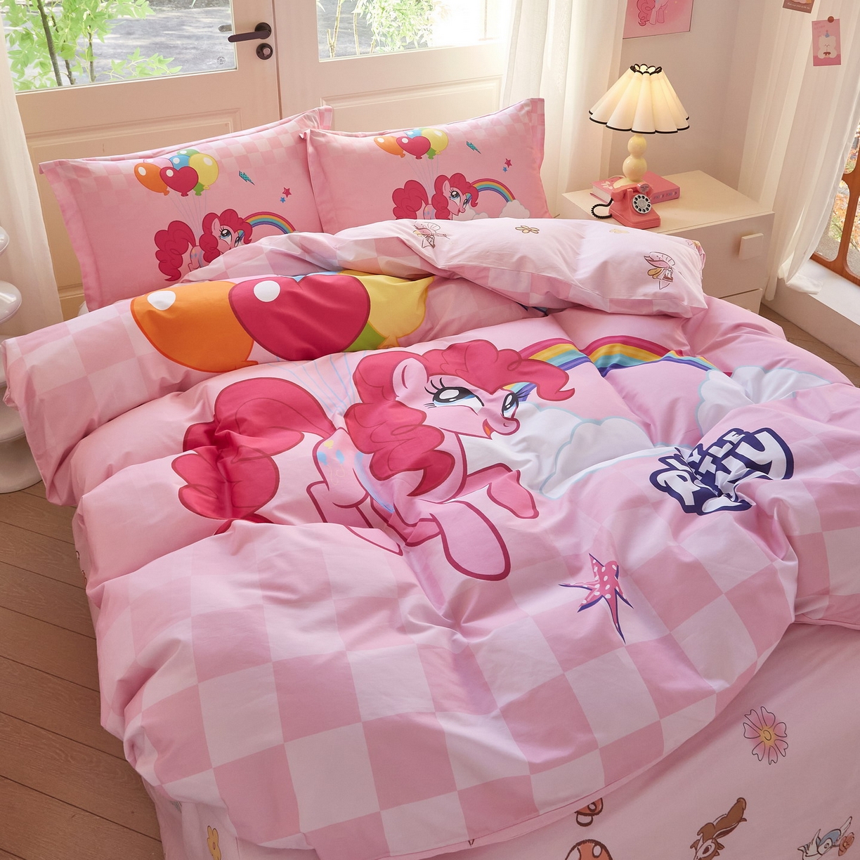 91家纺网 家纺一手货源 找家纺 蘭菲家纺 2026新款全棉纯棉大版卡通四件套-小马宝莉 摩登.宝莉