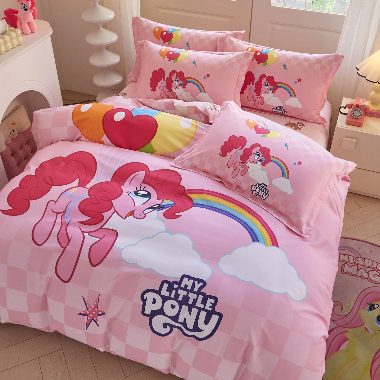 91家纺网 家纺一手货源 找家纺 蘭菲家纺 2026新款全棉纯棉大版卡通四件套-小马宝莉 摩登.宝莉