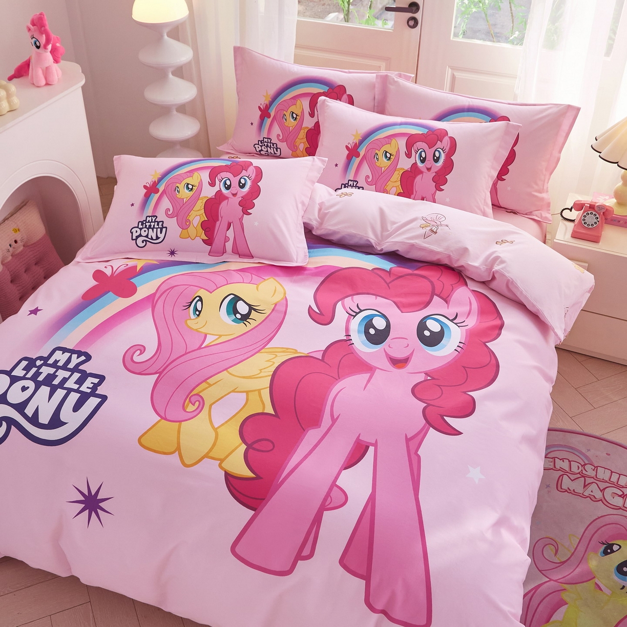 91家纺网 家纺一手货源 找家纺 蘭菲家纺 2026新款全棉纯棉大版卡通四件套-小马宝莉 伙伴宝莉