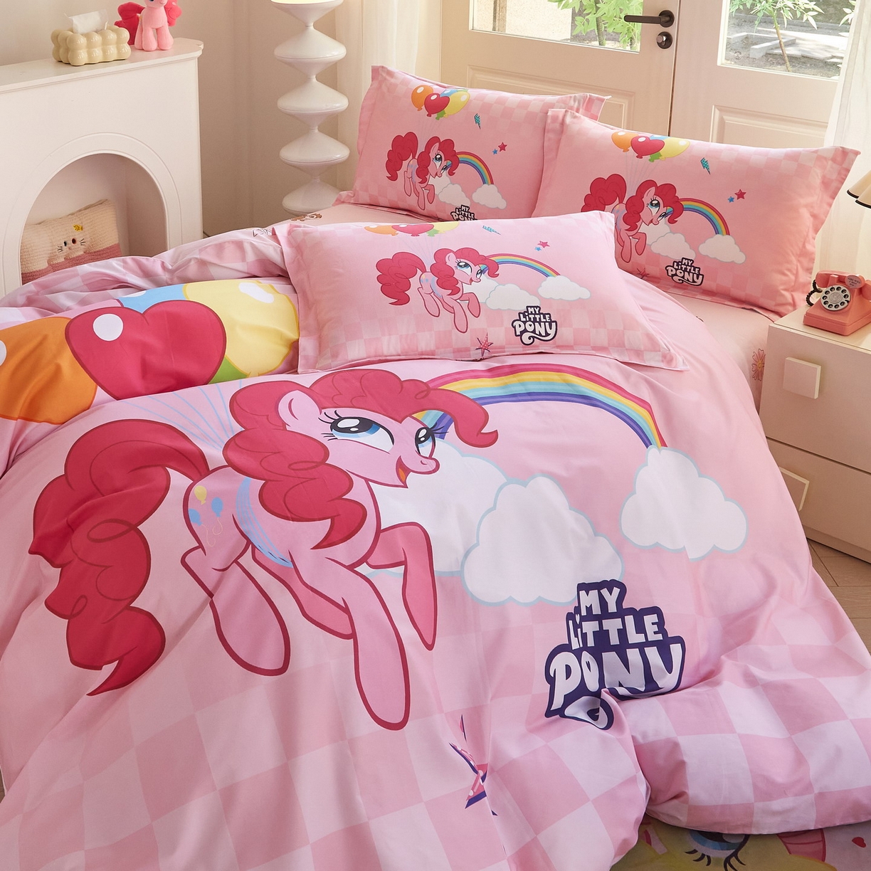 91家纺网 家纺一手货源 找家纺 蘭菲家纺 2026新款全棉纯棉大版卡通四件套-小马宝莉 摩登.宝莉