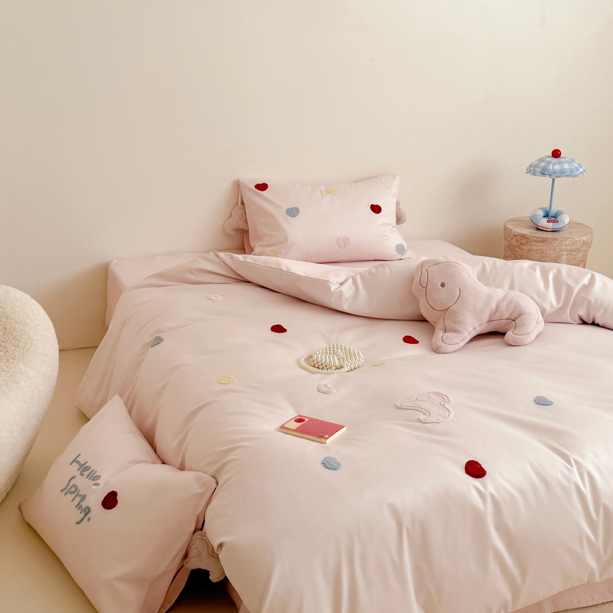 91家纺网 家纺一手货源 找家纺 （总）鹿班家居 2026春夏新款100S长绒棉纯棉毛巾绣系列四件套-粉红小马 标准会员-20元