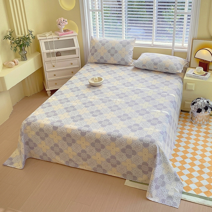 91家纺网 家纺一手货源 找家纺 爱彼家纺 2026新款全棉纯棉老粗布凉席单床单席子床单三件套-系列三 华夫格-啊莲娜