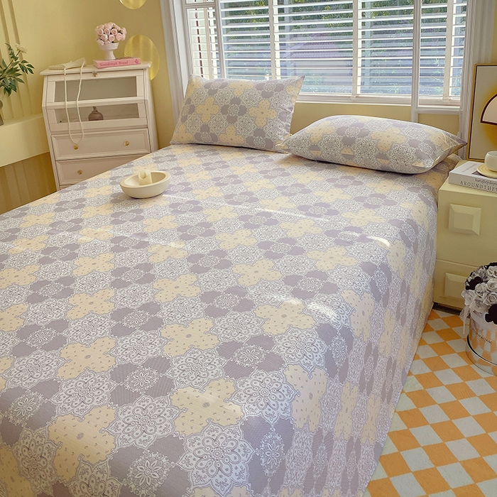 91家纺网 家纺一手货源 找家纺 爱彼家纺 2026新款全棉纯棉老粗布凉席单床单席子床单三件套-系列三 华夫格-啊莲娜