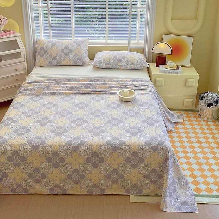 91家纺网 家纺一手货源 找家纺 爱彼家纺 2026新款全棉纯棉老粗布凉席单床单席子床单三件套-系列三 华夫格-啊莲娜