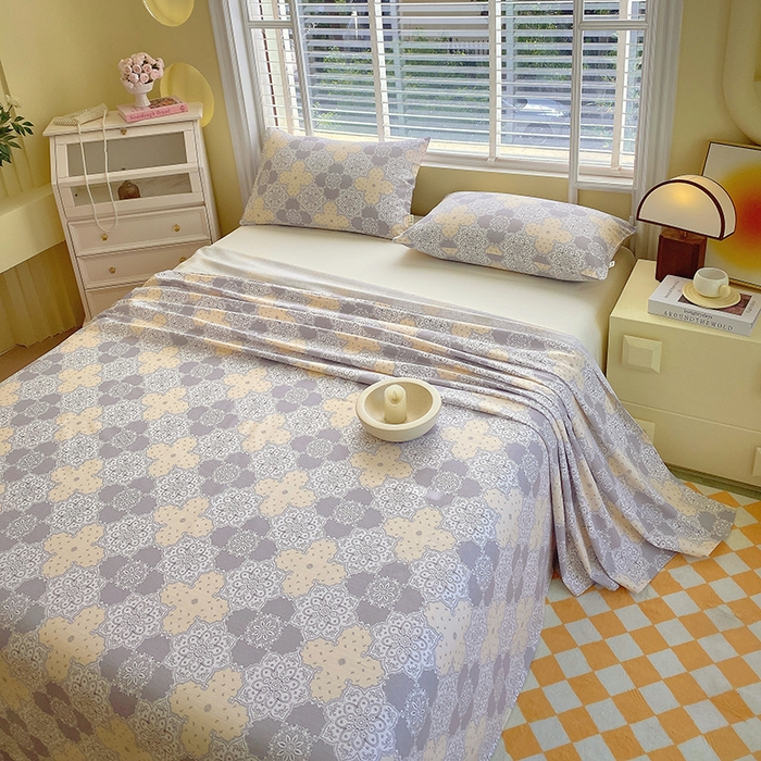 91家纺网 家纺一手货源 找家纺 爱彼家纺 2026新款全棉纯棉老粗布凉席单床单席子床单三件套-系列三 华夫格-啊莲娜