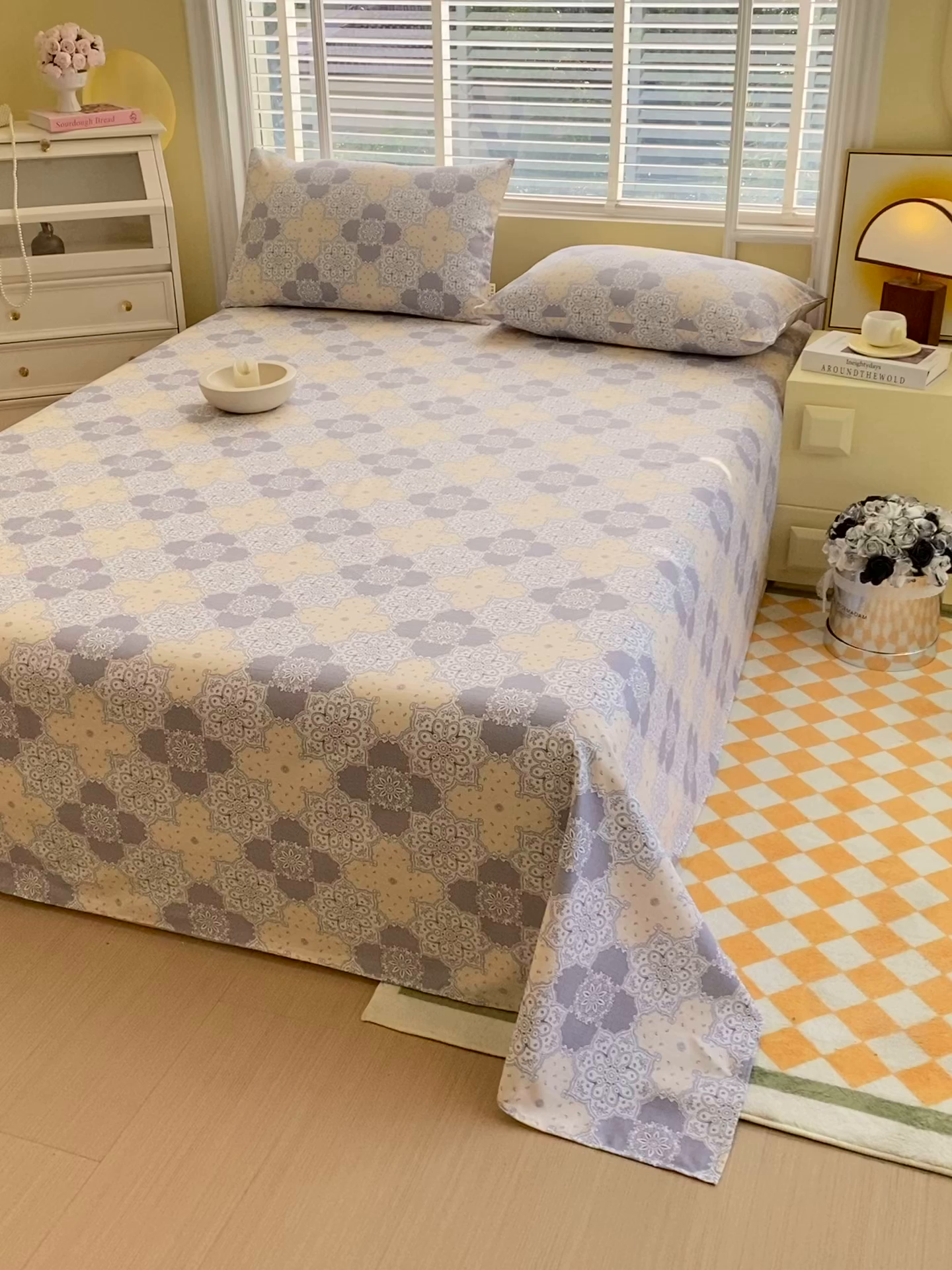 91家纺网 家纺一手货源 找家纺 爱彼家纺 2026新款全棉纯棉老粗布凉席单床单席子床单三件套-系列三 华夫格-啊莲娜