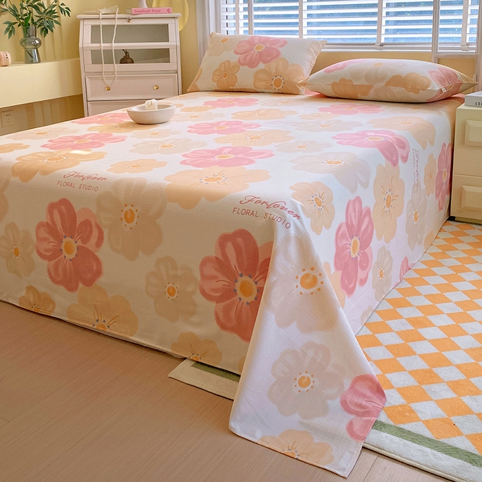 91家纺网 家纺一手货源 找家纺 爱彼家纺 2026新款全棉纯棉老粗布凉席单床单席子床单三件套-系列三 华夫格-春暖花开