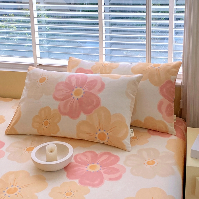 91家纺网 家纺一手货源 找家纺 爱彼家纺 2026新款全棉纯棉老粗布凉席单床单席子床单三件套-系列三 华夫格-春暖花开