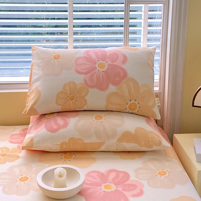 91家纺网 家纺一手货源 找家纺 爱彼家纺 2026新款全棉纯棉老粗布凉席单床单席子床单三件套-系列三 华夫格-春暖花开