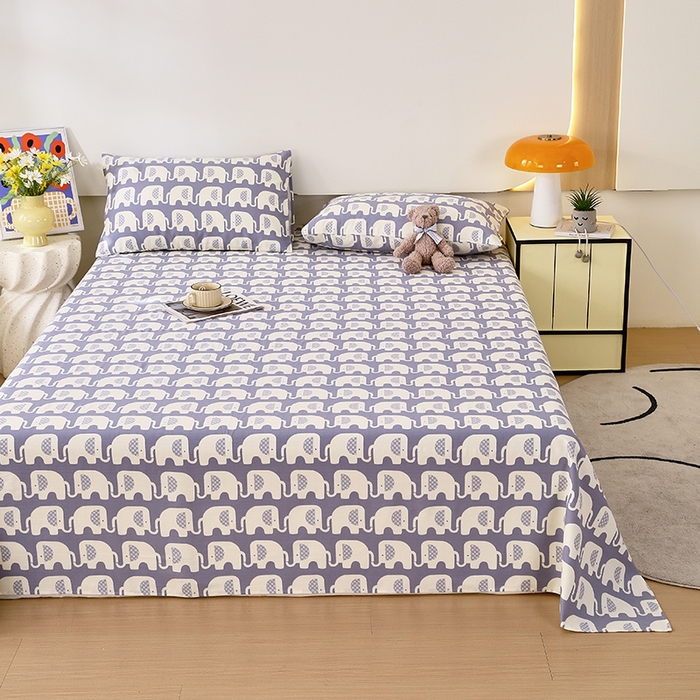 91家纺网 家纺一手货源 找家纺 爱彼家纺 2026新款全棉纯棉老粗布凉席单床单席子床单三件套-系列三 华夫格-大象大象