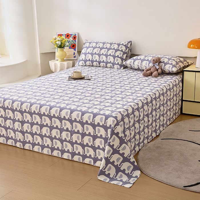 91家纺网 家纺一手货源 找家纺 爱彼家纺 2026新款全棉纯棉老粗布凉席单床单席子床单三件套-系列三 华夫格-大象大象