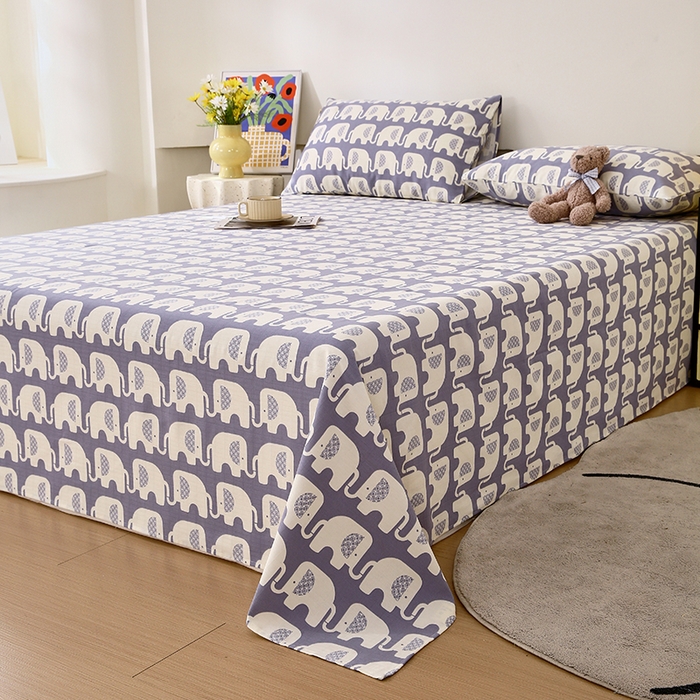 91家纺网 家纺一手货源 找家纺 爱彼家纺 2026新款全棉纯棉老粗布凉席单床单席子床单三件套-系列三 华夫格-大象大象