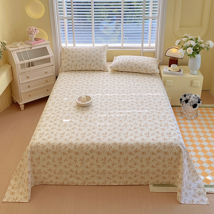 91家纺网 家纺一手货源 找家纺 爱彼家纺 2026新款全棉纯棉老粗布凉席单床单席子床单三件套-系列三 华夫格-繁花