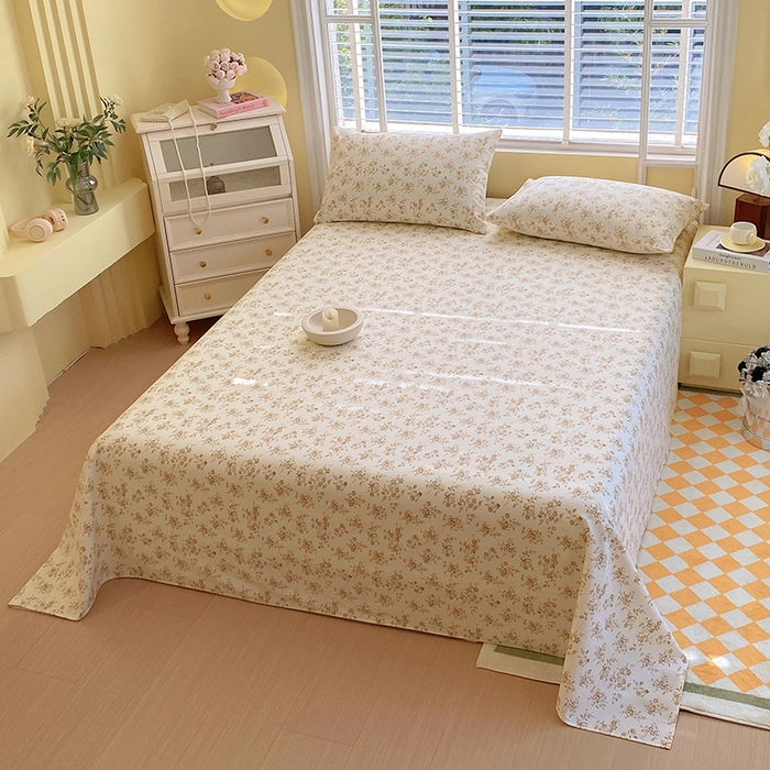 91家纺网 家纺一手货源 找家纺 爱彼家纺 2026新款全棉纯棉老粗布凉席单床单席子床单三件套-系列三 华夫格-繁花