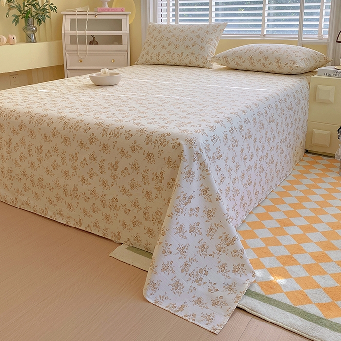 91家纺网 家纺一手货源 找家纺 爱彼家纺 2026新款全棉纯棉老粗布凉席单床单席子床单三件套-系列三 华夫格-繁花