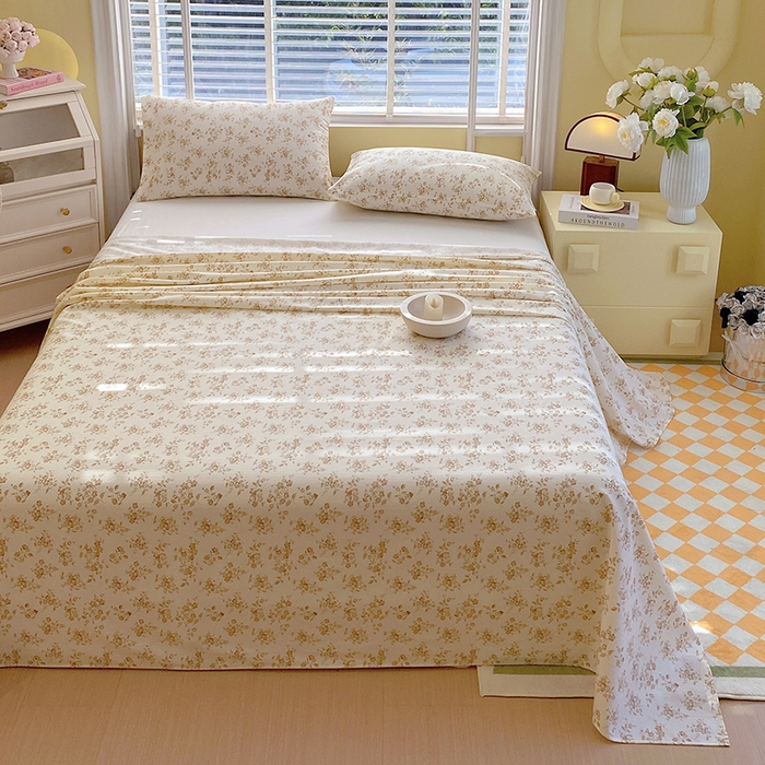 91家纺网 家纺一手货源 找家纺 爱彼家纺 2026新款全棉纯棉老粗布凉席单床单席子床单三件套-系列三 华夫格-繁花