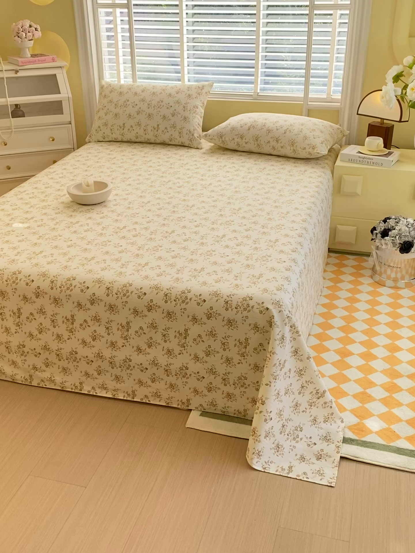 91家纺网 家纺一手货源 找家纺 爱彼家纺 2026新款全棉纯棉老粗布凉席单床单席子床单三件套-系列三 华夫格-繁花