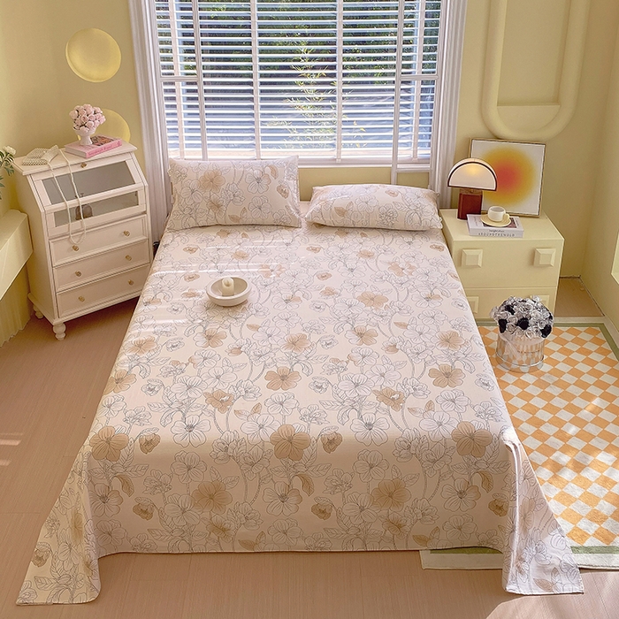 91家纺网 家纺一手货源 找家纺 爱彼家纺 2026新款全棉纯棉老粗布凉席单床单席子床单三件套-系列三 华夫格-芳华