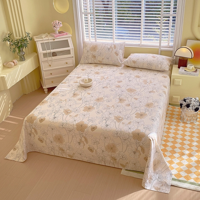 91家纺网 家纺一手货源 找家纺 爱彼家纺 2026新款全棉纯棉老粗布凉席单床单席子床单三件套-系列三 华夫格-芳华