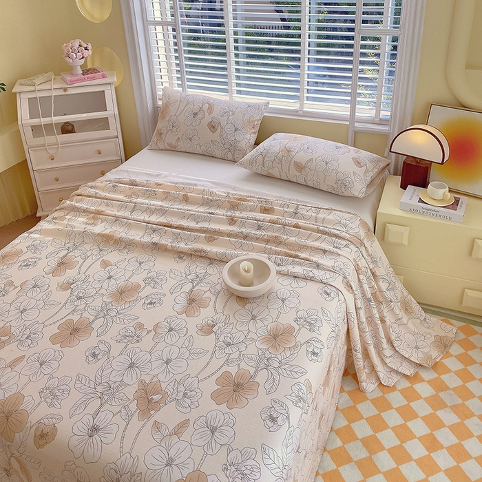 91家纺网 家纺一手货源 找家纺 爱彼家纺 2026新款全棉纯棉老粗布凉席单床单席子床单三件套-系列三 华夫格-芳华