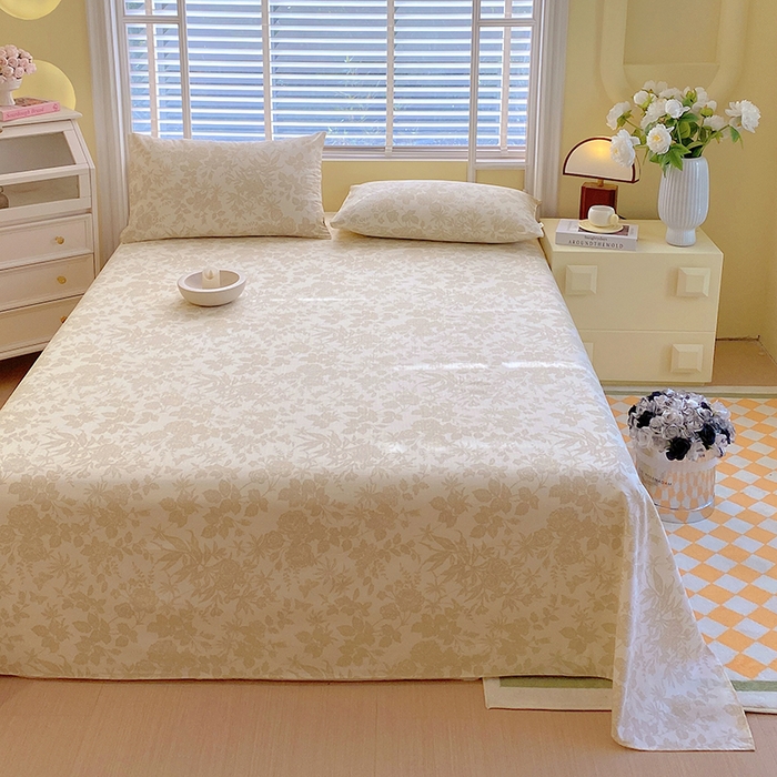 91家纺网 家纺一手货源 找家纺 爱彼家纺 2026新款全棉纯棉老粗布凉席单床单席子床单三件套-系列三 华夫格-花辰潮汐