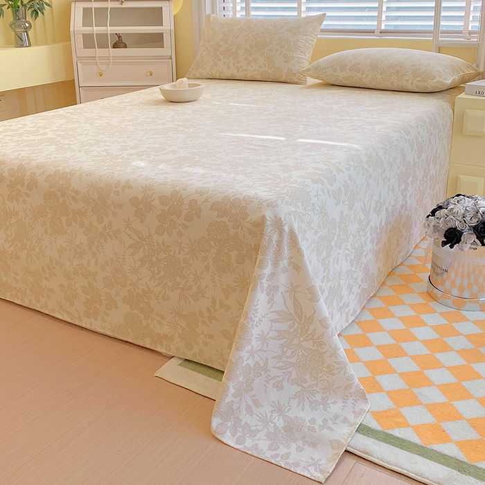 91家纺网 家纺一手货源 找家纺 爱彼家纺 2026新款全棉纯棉老粗布凉席单床单席子床单三件套-系列三 华夫格-花辰潮汐