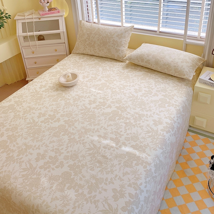 91家纺网 家纺一手货源 找家纺 爱彼家纺 2026新款全棉纯棉老粗布凉席单床单席子床单三件套-系列三 华夫格-花辰潮汐