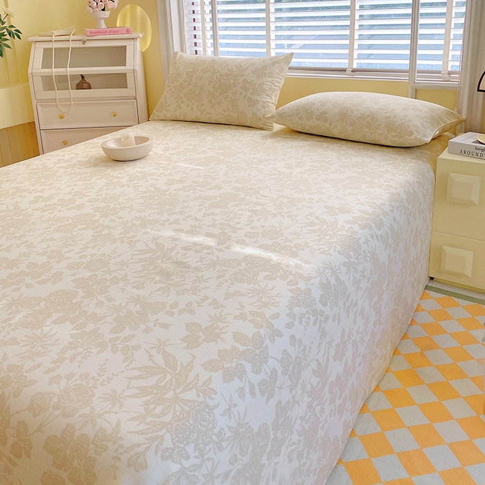 91家纺网 家纺一手货源 找家纺 爱彼家纺 2026新款全棉纯棉老粗布凉席单床单席子床单三件套-系列三 华夫格-花辰潮汐