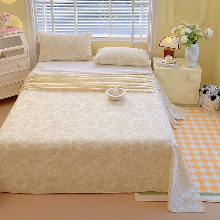 91家纺网 家纺一手货源 找家纺 爱彼家纺 2026新款全棉纯棉老粗布凉席单床单席子床单三件套-系列三 华夫格-花辰潮汐