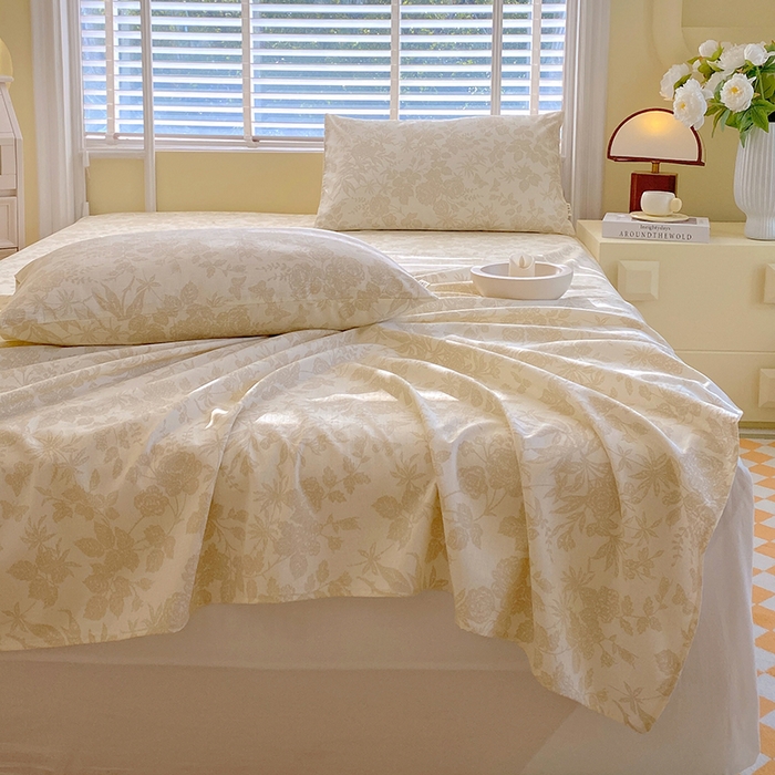 91家纺网 家纺一手货源 找家纺 爱彼家纺 2026新款全棉纯棉老粗布凉席单床单席子床单三件套-系列三 华夫格-花辰潮汐