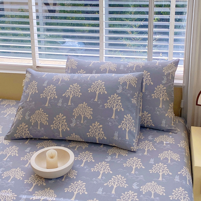 91家纺网 家纺一手货源 找家纺 爱彼家纺 2026新款全棉纯棉老粗布凉席单床单席子床单三件套-系列三 华夫格-丽萨蓝调