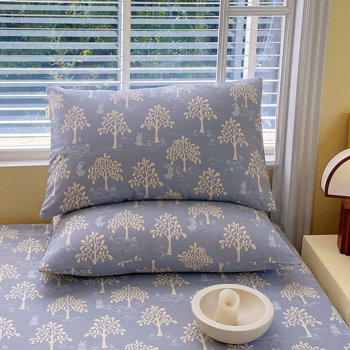 91家纺网 家纺一手货源 找家纺 爱彼家纺 2026新款全棉纯棉老粗布凉席单床单席子床单三件套-系列三 华夫格-丽萨蓝调