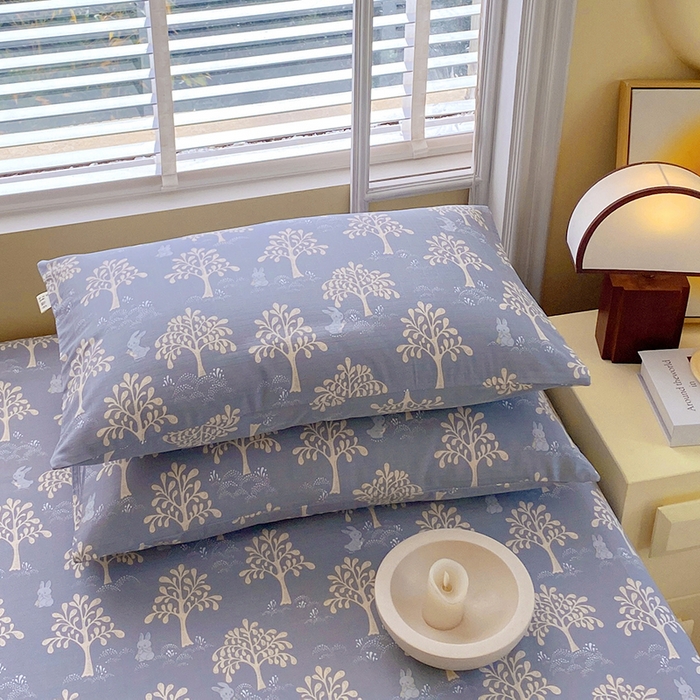 91家纺网 家纺一手货源 找家纺 爱彼家纺 2026新款全棉纯棉老粗布凉席单床单席子床单三件套-系列三 华夫格-丽萨蓝调