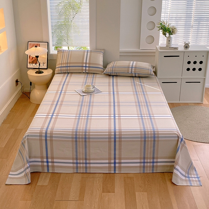 91家纺网 家纺一手货源 找家纺 爱彼家纺 2026新款全棉纯棉老粗布凉席单床单席子床单三件套-系列三 华夫格-摩卡