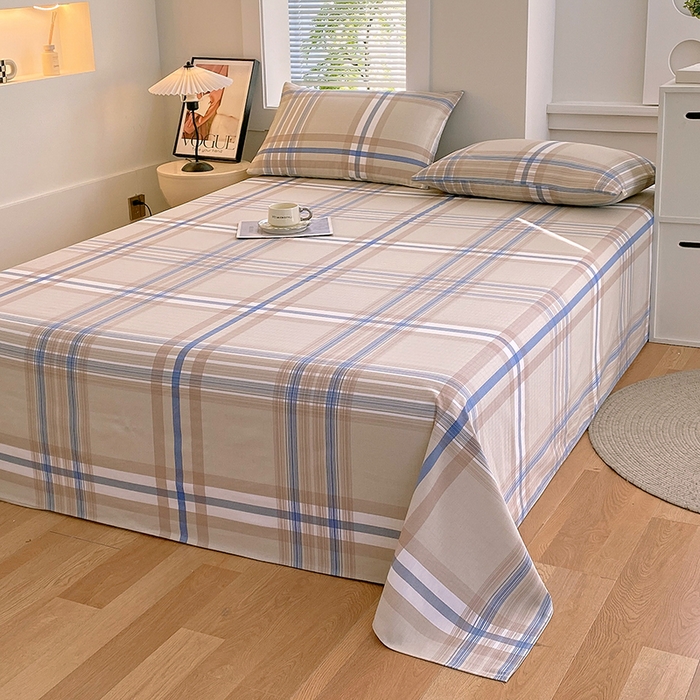 91家纺网 家纺一手货源 找家纺 爱彼家纺 2026新款全棉纯棉老粗布凉席单床单席子床单三件套-系列三 华夫格-摩卡