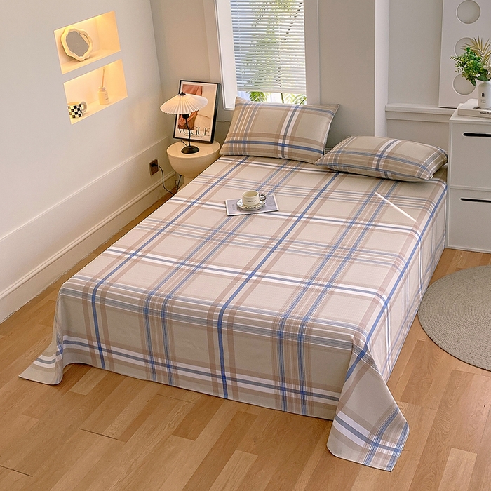 91家纺网 家纺一手货源 找家纺 爱彼家纺 2026新款全棉纯棉老粗布凉席单床单席子床单三件套-系列三 华夫格-摩卡