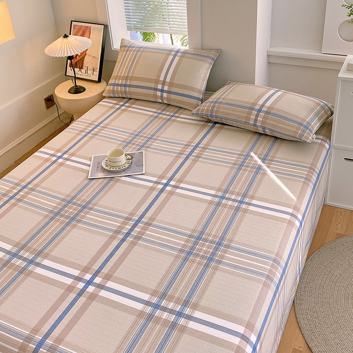 91家纺网 家纺一手货源 找家纺 爱彼家纺 2026新款全棉纯棉老粗布凉席单床单席子床单三件套-系列三 华夫格-摩卡