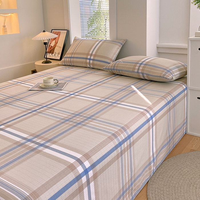 91家纺网 家纺一手货源 找家纺 爱彼家纺 2026新款全棉纯棉老粗布凉席单床单席子床单三件套-系列三 华夫格-摩卡