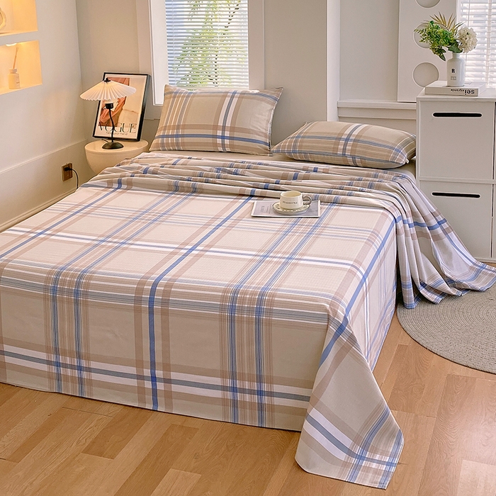 91家纺网 家纺一手货源 找家纺 爱彼家纺 2026新款全棉纯棉老粗布凉席单床单席子床单三件套-系列三 华夫格-摩卡