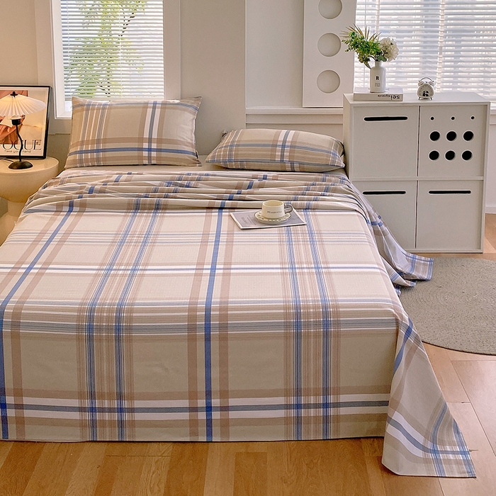 91家纺网 家纺一手货源 找家纺 爱彼家纺 2026新款全棉纯棉老粗布凉席单床单席子床单三件套-系列三 华夫格-摩卡